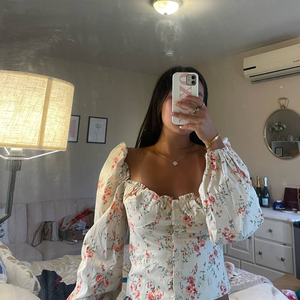 WeWoreWhat ruched cup top long sleeve